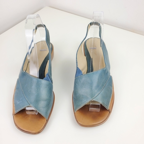 Naturalizer women sandals leather made in Brazil size 9W blue - Picture 3 of 9
